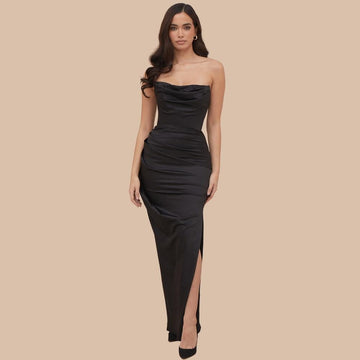 Rachel Satin Gown Dress - SunsetFashionLA
